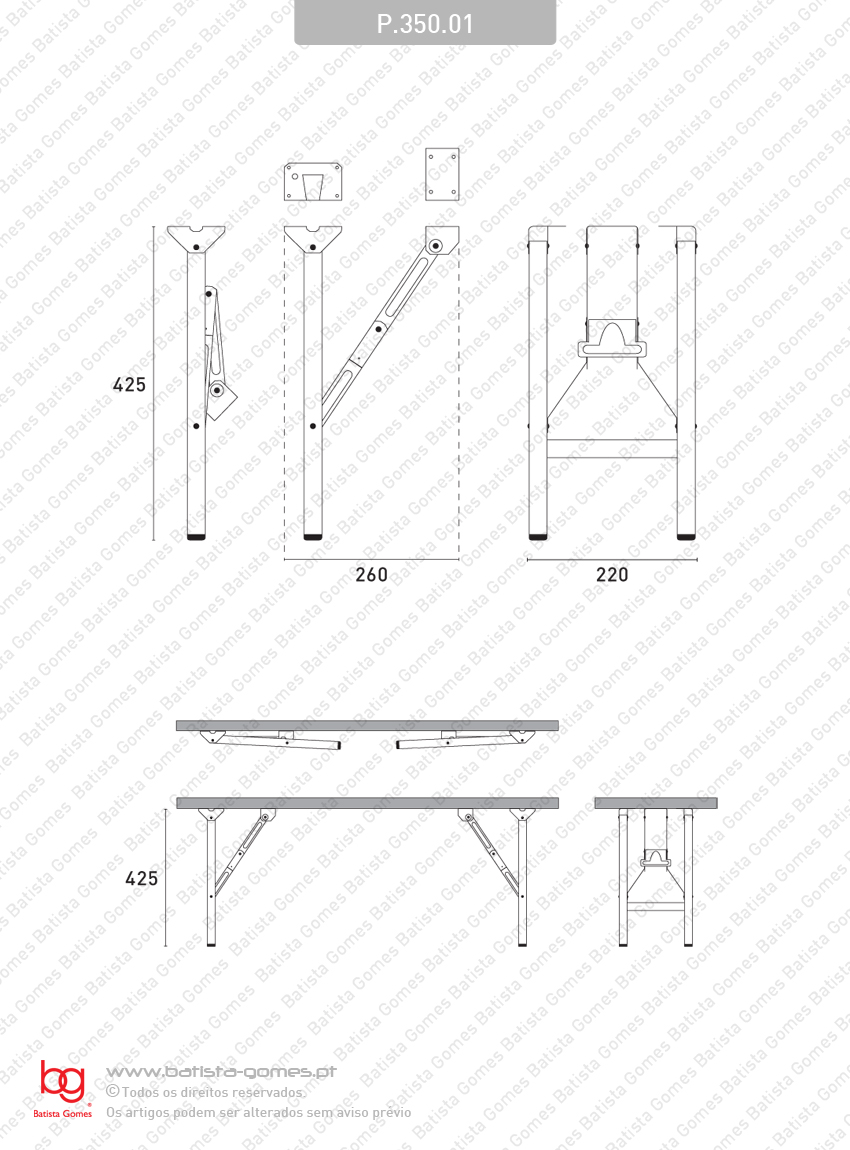 Pernas articuladas para bancos